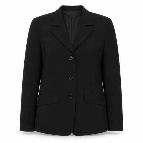 United Colors of Benetton Womens Black Polyester Jacket Suit Jacket Size 14