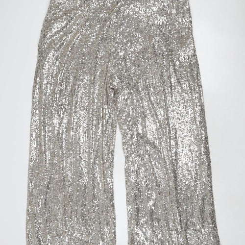 Marks and Spencer Womens Silver Polyester Trousers Size 20 Regular