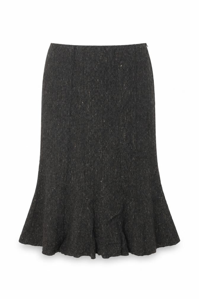 Catherina Hepfer Womens Brown Viscose Swing Skirt Size 12 Zip