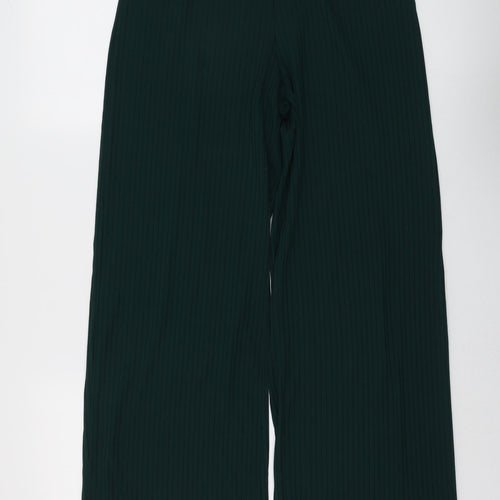 New Look Womens Green Polyester Trousers Size 10 L28 in Regular - Ribbed