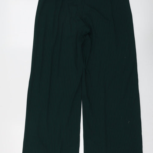 New Look Womens Green Polyester Trousers Size 10 L28 in Regular - Ribbed