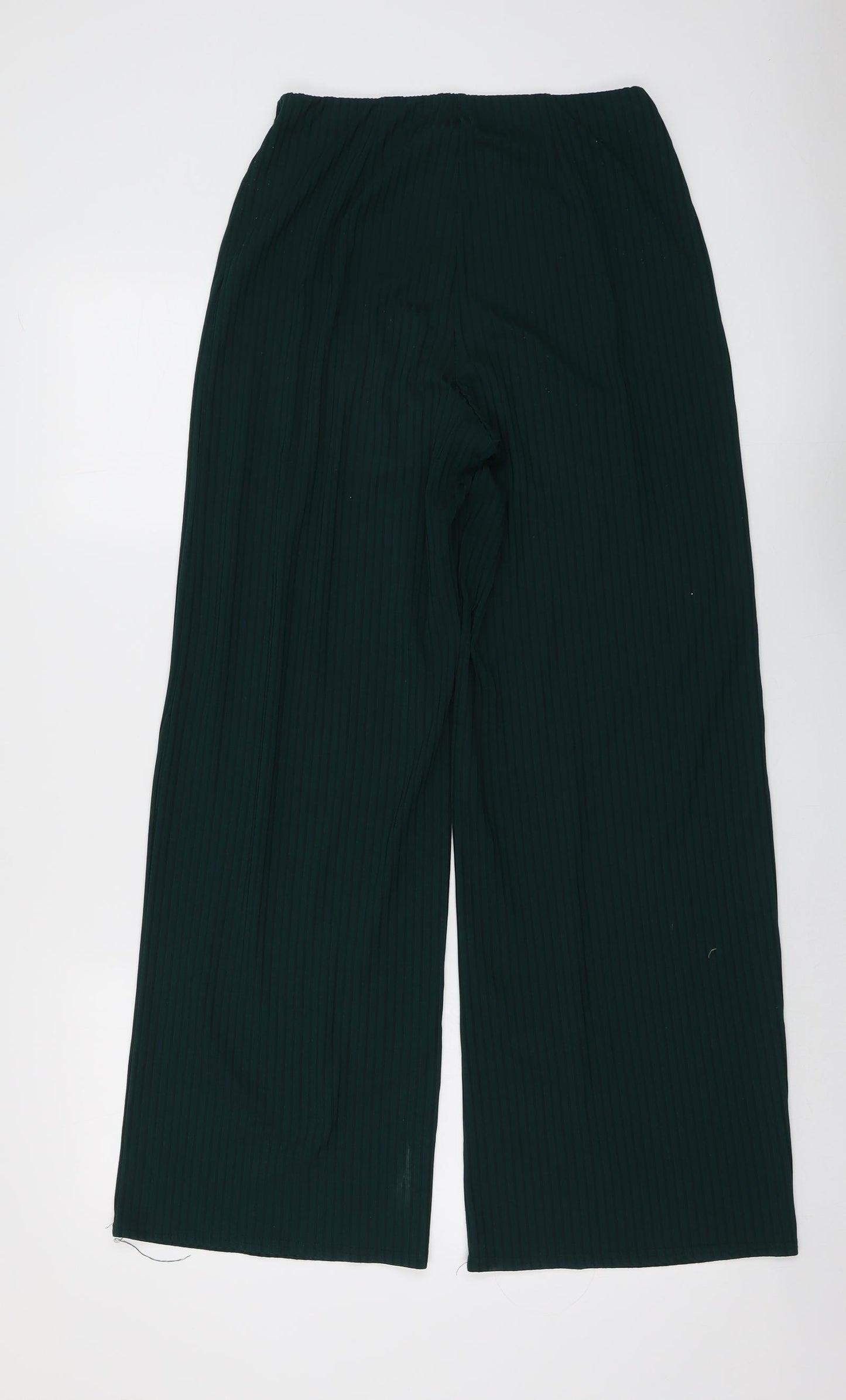 New Look Womens Green Polyester Trousers Size 10 L28 in Regular - Ribbed