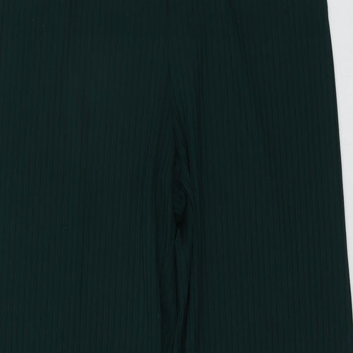 New Look Womens Green Polyester Trousers Size 10 L28 in Regular - Ribbed