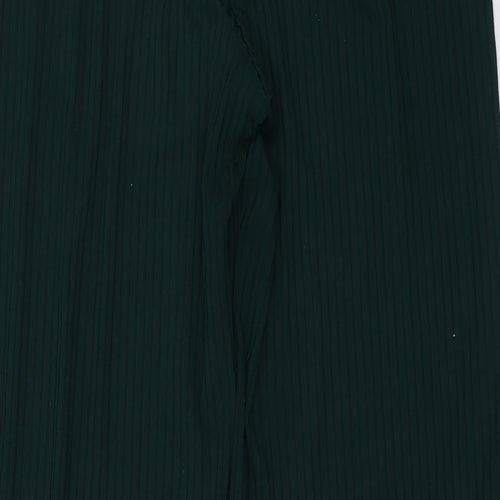 New Look Womens Green Polyester Trousers Size 10 L28 in Regular - Ribbed