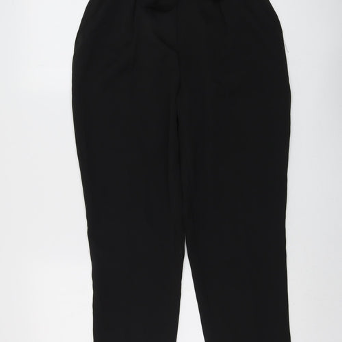 New Look Womens Black Polyester Trousers Size 10 L23 in Regular Zip