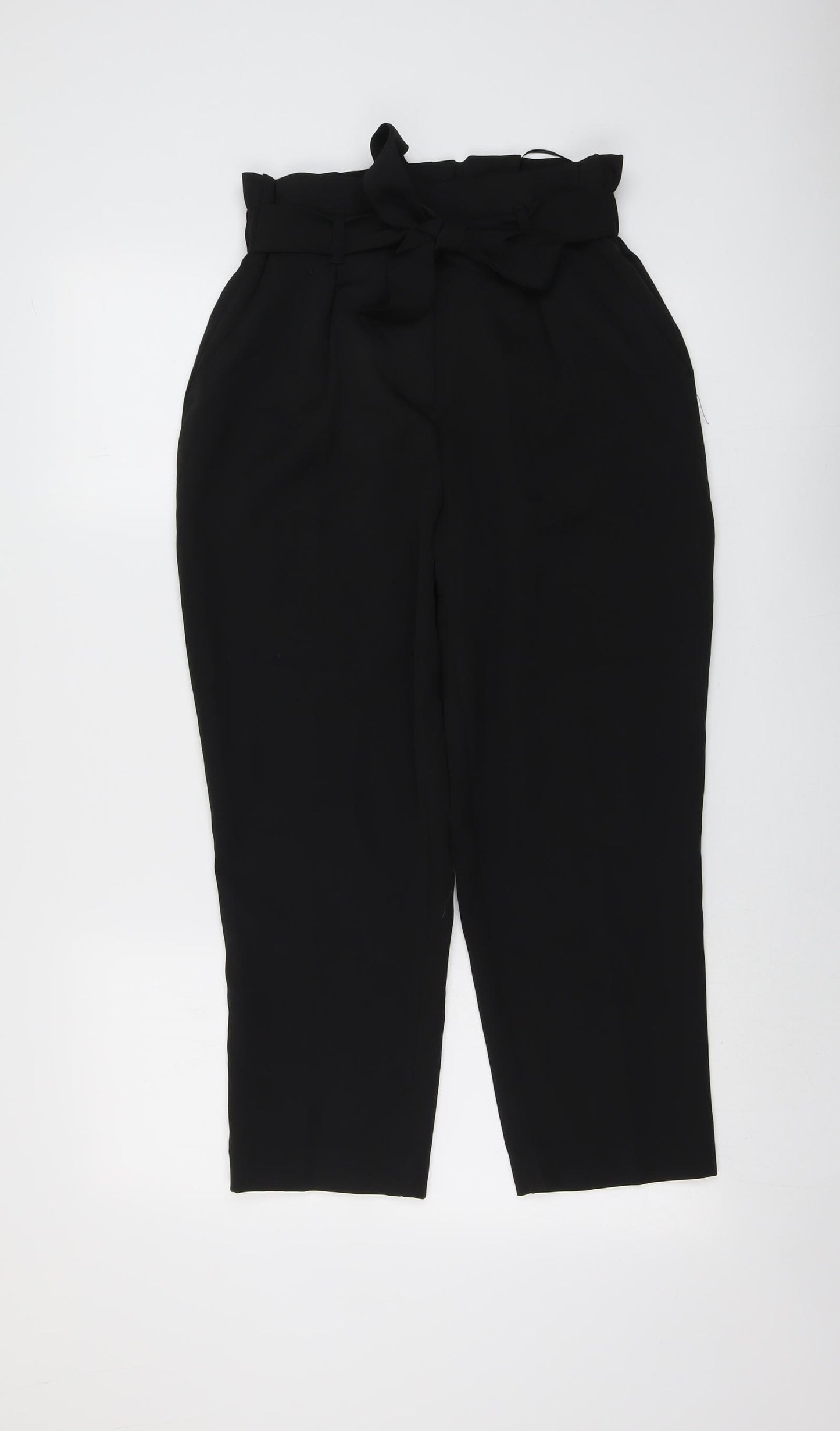 New Look Womens Black Polyester Trousers Size 10 L23 in Regular Zip