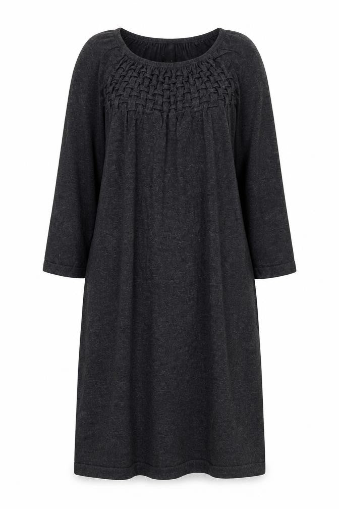 Front view of In Wear women’s grey viscose a-line, size M, round neck pullover