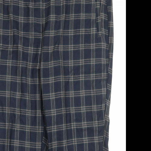 NEXT Womens Black Plaid Polyester Trousers Size 42 in Regular Zip