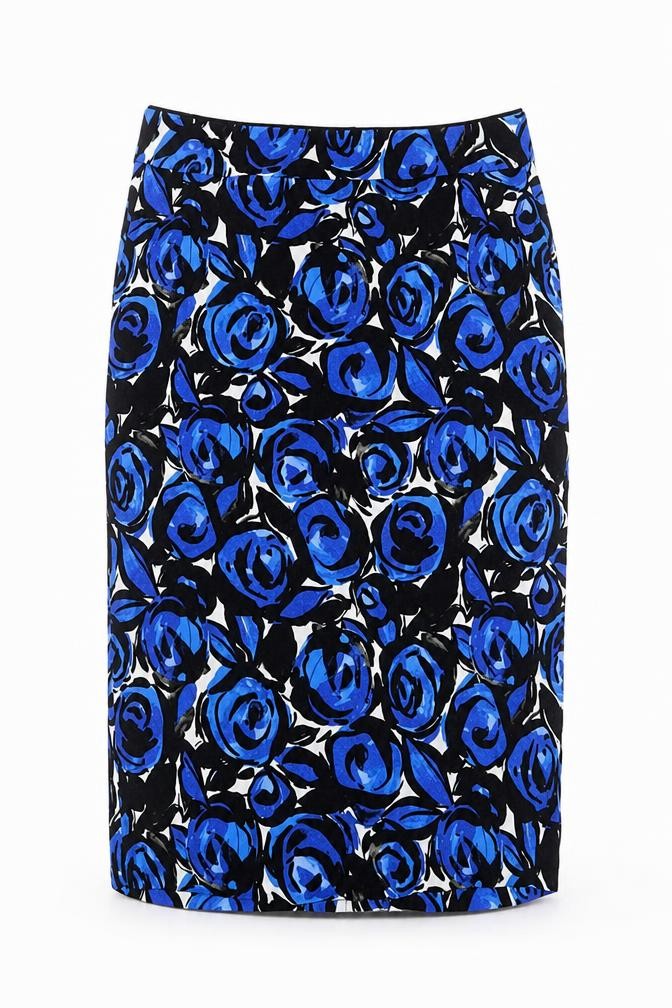 Marks and Spencer Womens Multicoloured Floral Viscose A-Line Skirt Size 8 Zip