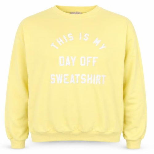 Mynelly Womens Yellow Cotton Pullover Sweatshirt Size S Pullover - This is My Day Off Sweatshirt Size S-M