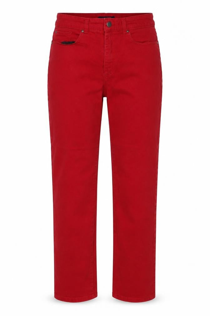 Carter Club Womens Red Cotton Straight Jeans Size 8 Regular Zip