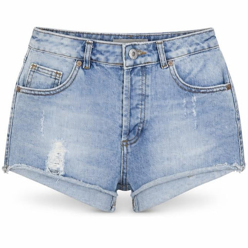 Topshop Womens Blue Cotton Cut-Off Shorts Size 28 in Regular Zip