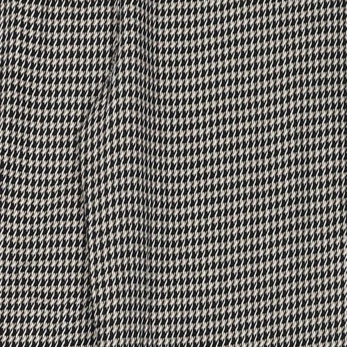 Made in Italy Womens Black Geometric Cotton Carrot Trousers Size 12 Regular Zip