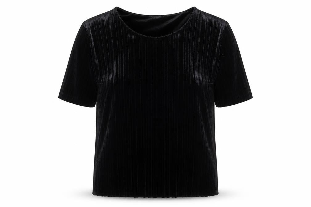 Front view of Moss Copenhagen women’s black round neck polyester jumper, size XS
