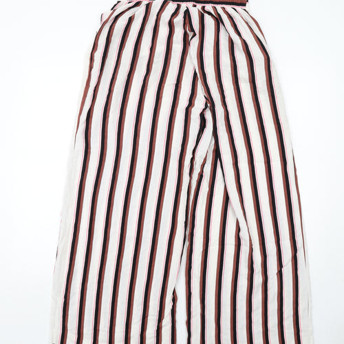 Monki Womens Multicoloured Striped Viscose Trousers Size S Regular