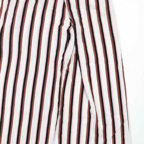 Monki Womens Multicoloured Striped Viscose Trousers Size S Regular