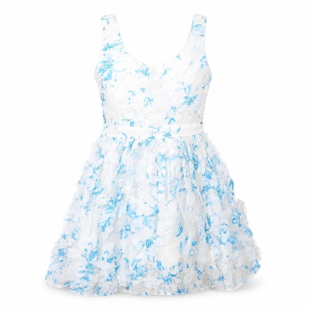 Miss Selfridge Womens White Geometric Cotton A-Line Size 12 V-Neck Zip - Flower Detail