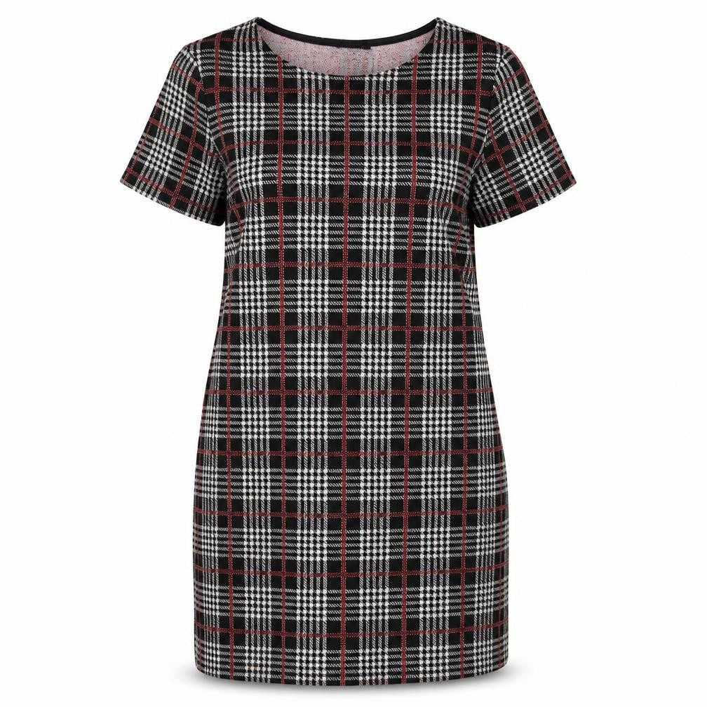 Front view of New Look women’s black geometric polyester a-line, size UK 12, round neck pullover