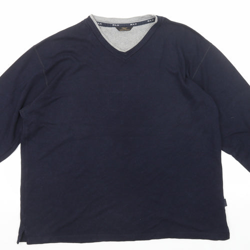 Marks and Spencer Mens Blue Viscose Pullover Sweatshirt Size L Push Lock