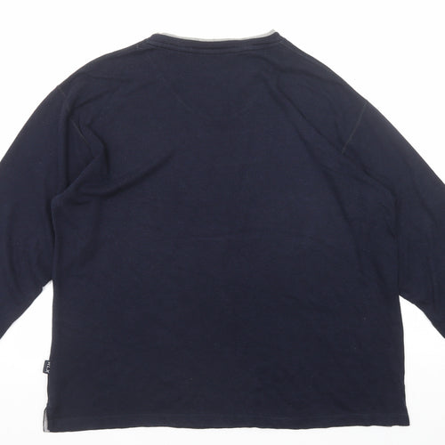 Marks and Spencer Mens Blue Viscose Pullover Sweatshirt Size L Push Lock