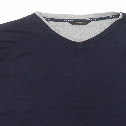 Marks and Spencer Mens Blue Viscose Pullover Sweatshirt Size L Push Lock