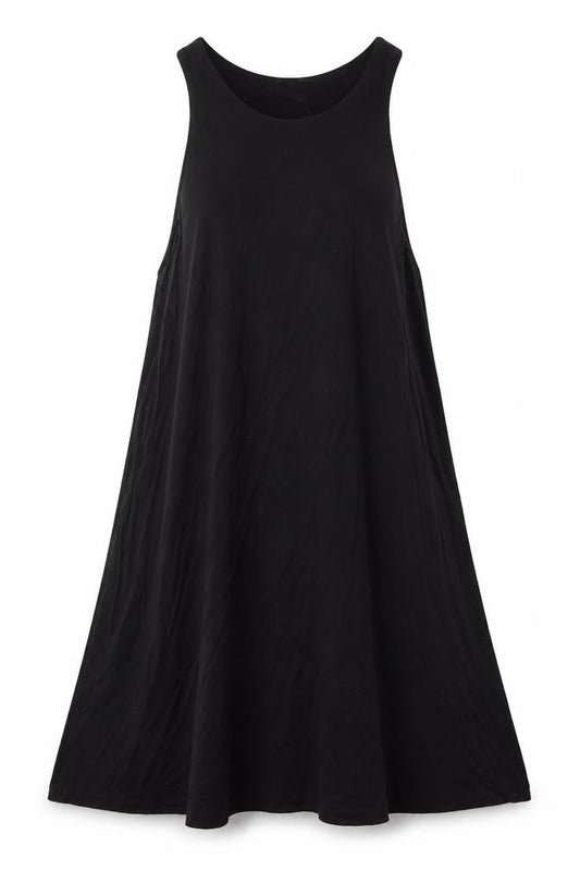 Front view of H&M women’s black viscose a-line, size S, round neck pullover