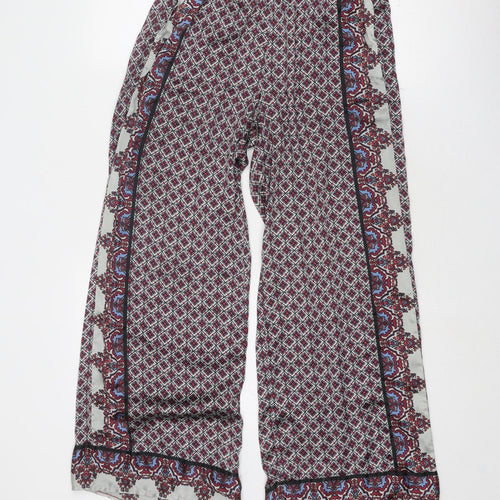 Topshop Womens Multicoloured Geometric Polyester Trousers Size 26 in Regular