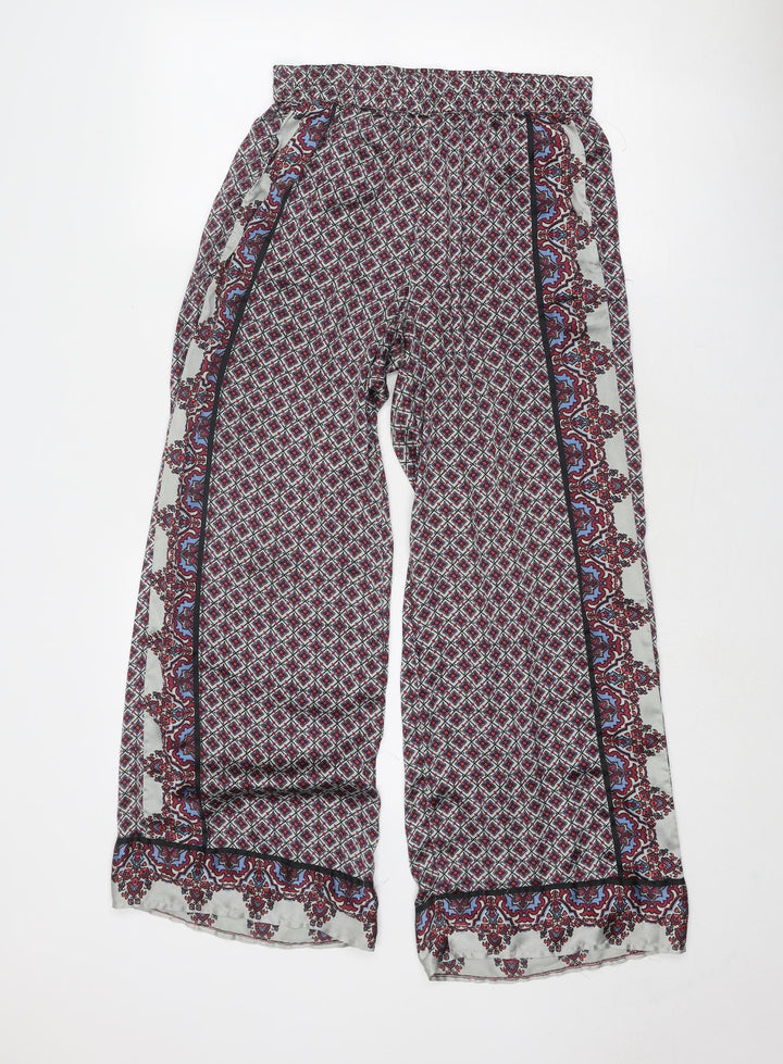 Topshop Womens Multicoloured Geometric Polyester Trousers Size 26 in Regular