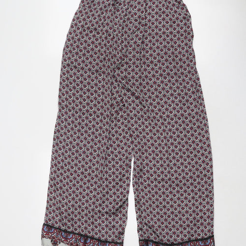 Topshop Womens Multicoloured Geometric Polyester Trousers Size 26 in Regular