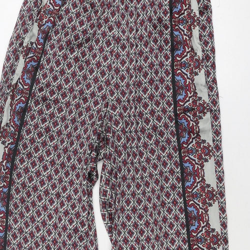 Topshop Womens Multicoloured Geometric Polyester Trousers Size 26 in Regular