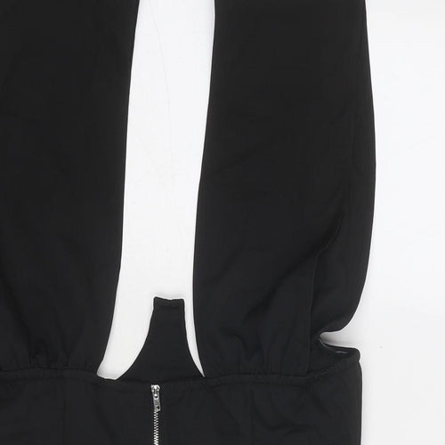 PRETTYLITTLETHING Womens Black Polyester Cropped Blouse Size 12 Sweetheart