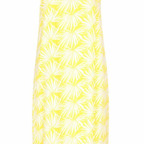 Marks and Spencer Womens Yellow Geometric Viscose Tank Dress Size 12 V-Neck Pullover