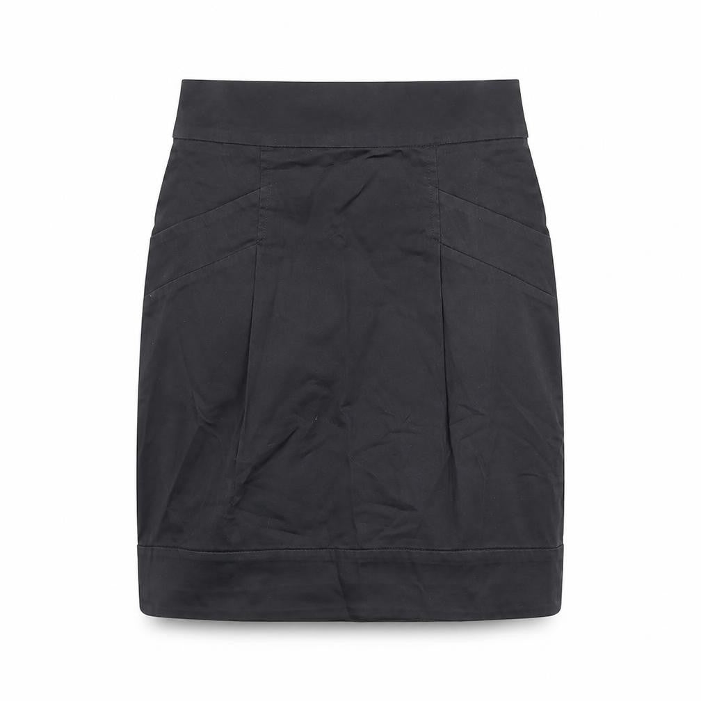 French Connection Womens Black Cotton A-Line Skirt Size 6 Zip