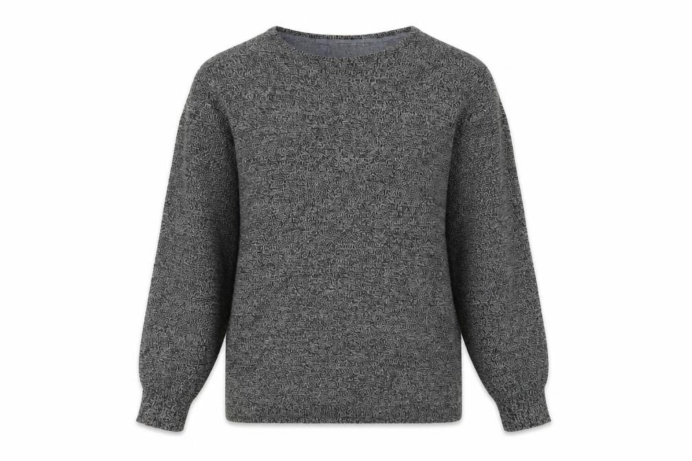 Front view of Brave Soul women’s grey round neck cotton jumper, size S