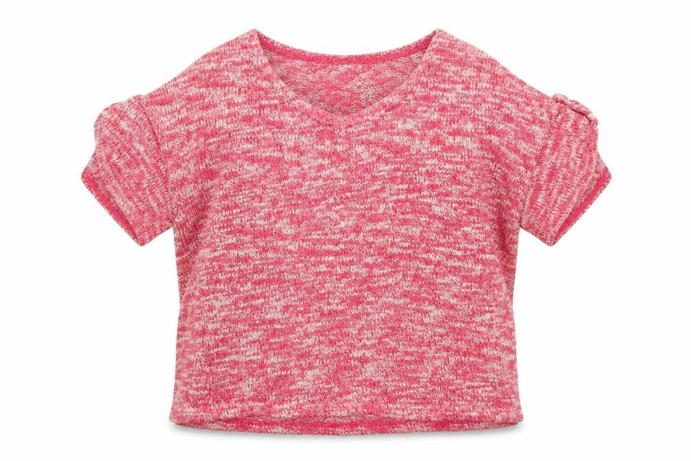Front view of River Island women’s pink scoop neck acrylic jumper, size UK 10
