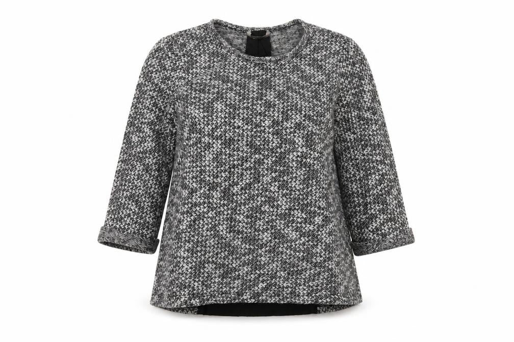 Front view of Marks & Spencer women’s green round neck cotton jumper, size UK 12