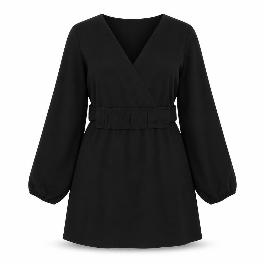 Front view of Only women’s black polyester a-line, size UK 10, round neck pullover