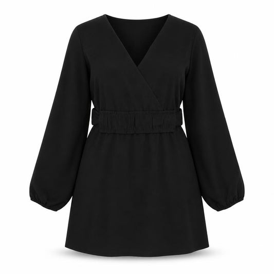 Front view of Only women’s black polyester a-line, size UK 10, round neck pullover