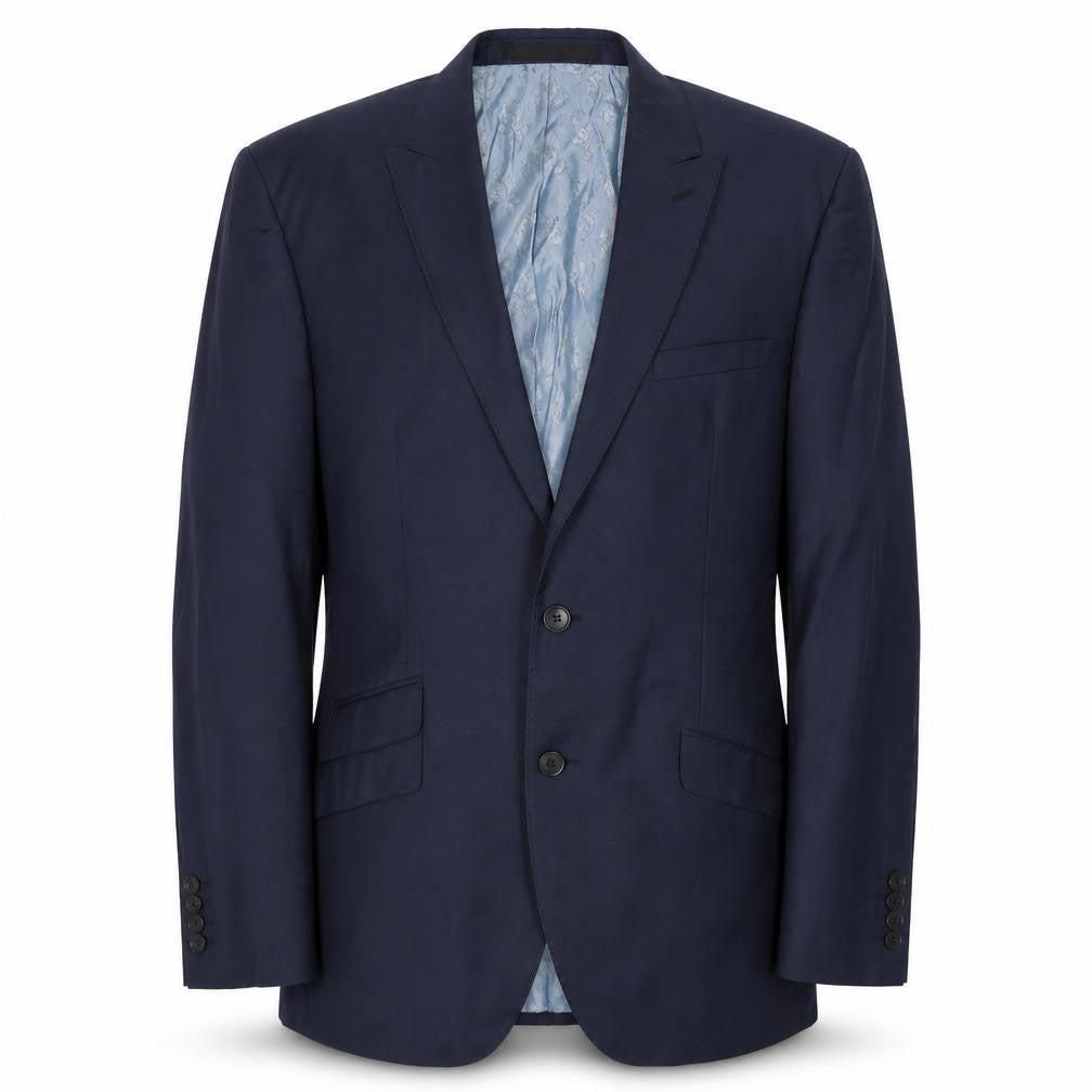 Front view of Autograph men’s blue wool jacket suit jacket, size 40, regular