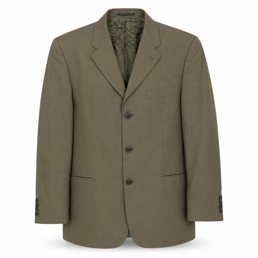 Front view of Frans Molenaar men’s beige wool jacket suit jacket, size 40, regular