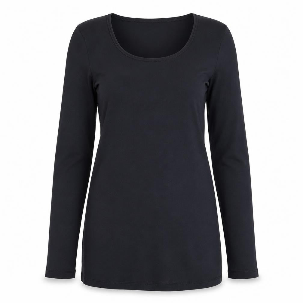 Front view of DEPT women’s black cotton pullover sweatshirt, size M, pullover