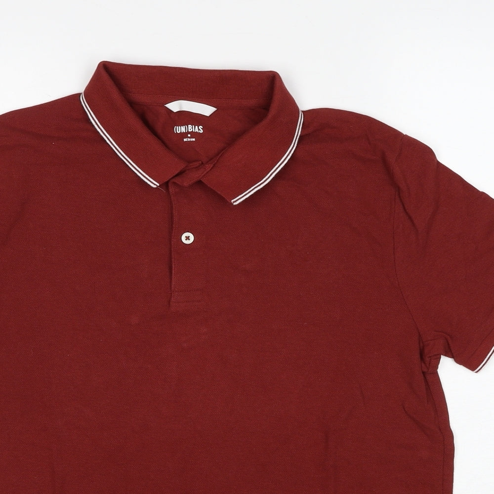Debenhams Mens Red Cotton Polo Size M Collared Pullover