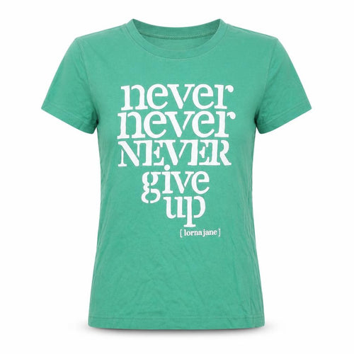 Lorna Jane Womens Green Cotton Basic T-Shirt Size XS Crew Neck - Slogan