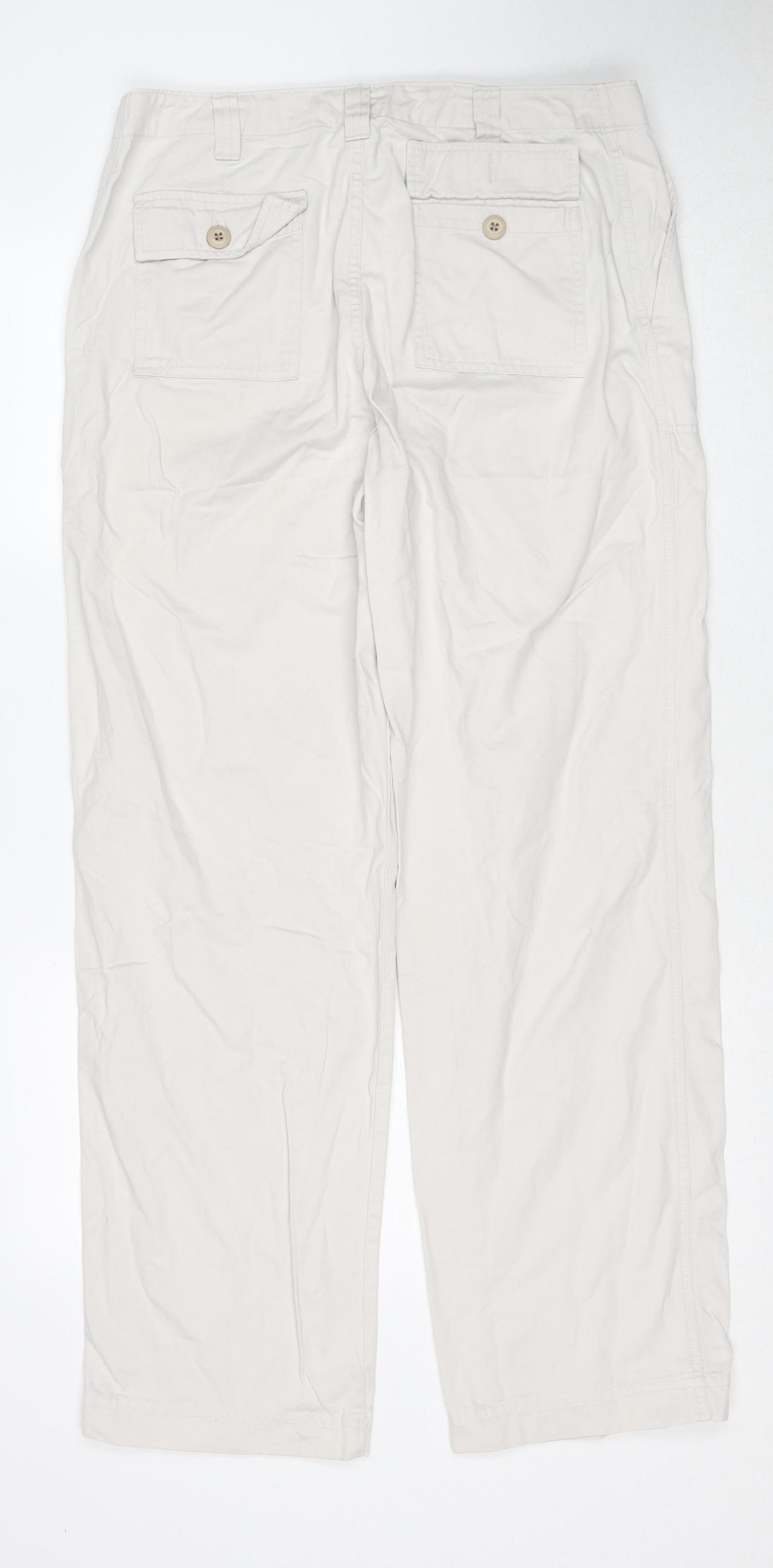 Gap Womens Beige Cotton Trousers Size 12 Regular Button