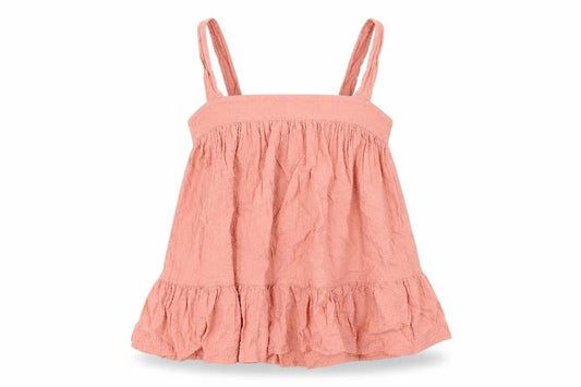 Front view of ASOS women’s pink cotton basic tank, size UK 8, square neck