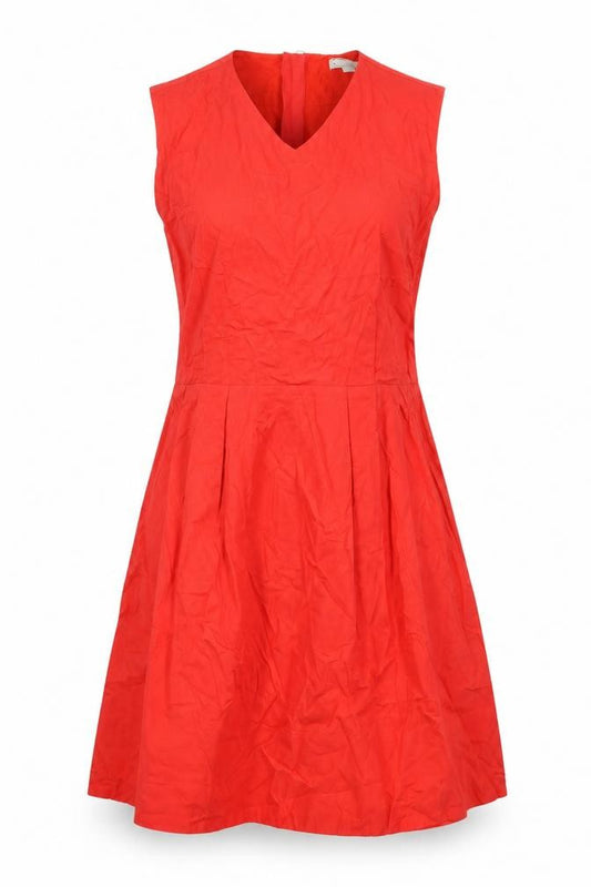 Front view of Gap women’s red cotton shift, size UK 4, v-neck zip