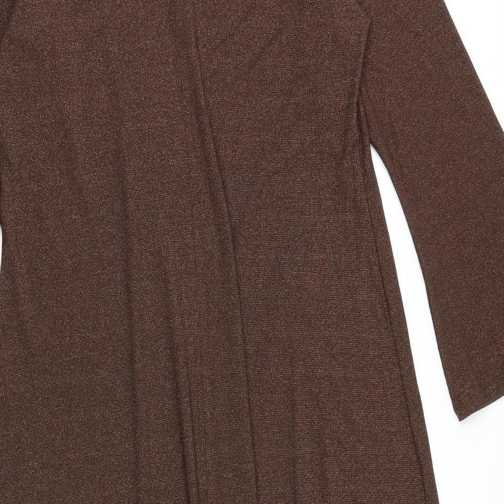 Marks and Spencer Womens Brown Cotton A-Line Size 20 Boat Neck Pullover