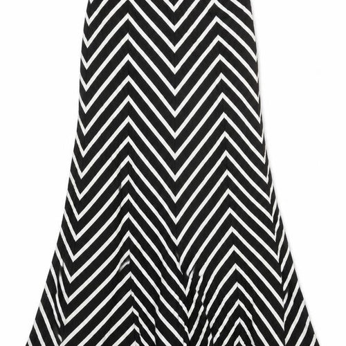 bebe Womens Black Geometric Viscose Swing Skirt Size XS