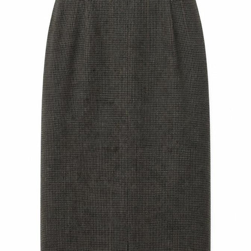 Zara Womens Brown Geometric Polyester Straight & Pencil Skirt Size S Zip