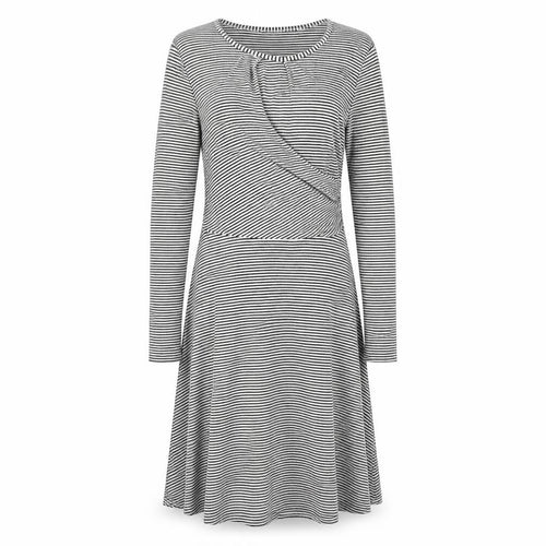 Miss Selfridge Womens Black Striped Viscose Trapeze & Swing Size 12 Round Neck Pullover